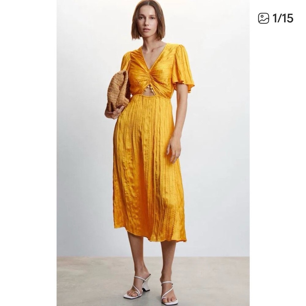 Mango Radiant Yellow Midi Dress